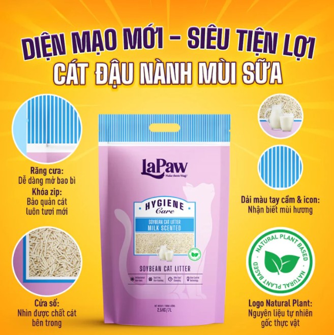 Cát Đậu Nành Cho Mèo LaPaw Cao Cấp 2.5kg